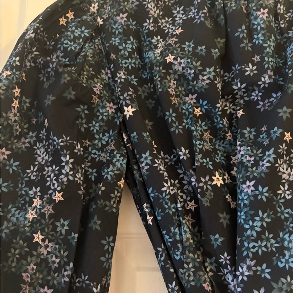 All Saints Black and Blue Floral Midi Dress - Picture 8 of 10